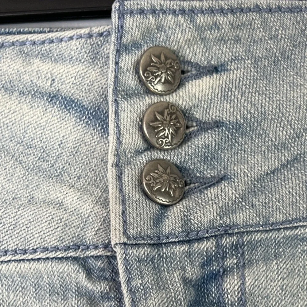 LEI Vintage Low‎ Rise Short Micro Light Blue Denim Skirt Y2K Preppy Baddie Jr 13